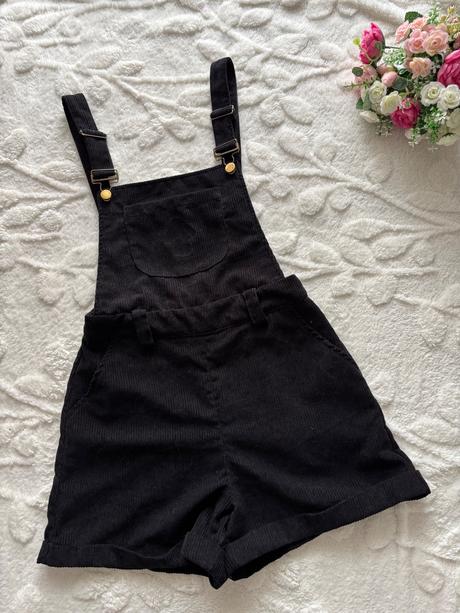 Manžestrové kraťasy s laclem černé - v.36, s