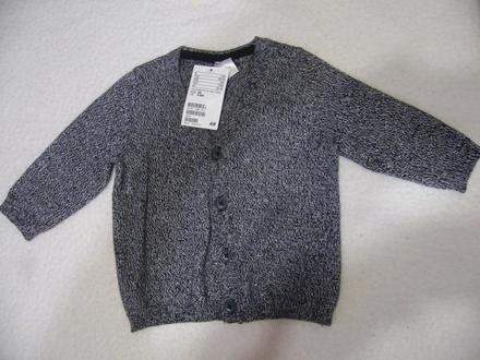 Melírovaný bavlněný tenký svetřík, h&m,68