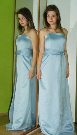 Společenské plesové modré dlouhé šaty, bhs,38