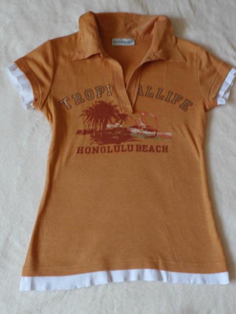 Oranzove tricko s limeckem od clockhouse c&a v xs, clockhouse,xs