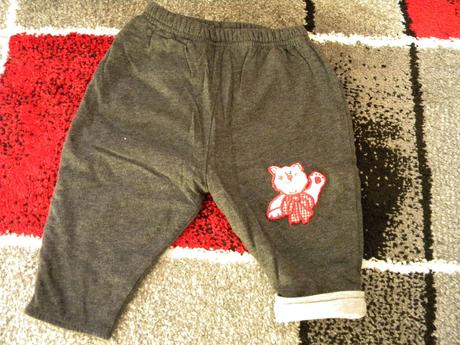 Zateplené bavlněné kalhoty zn.baby chic vel.68, 68