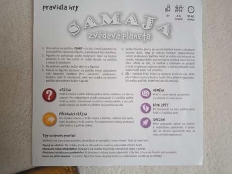 Stolní společenská hra samaja zvědavá planeta, 
