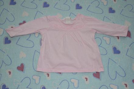 Růžové tričko, tunička s výšivkou, h&m,62