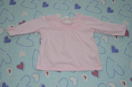 Růžové tričko, tunička s výšivkou, h&m,62