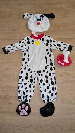 Ka425 fleesový overal, kostým dalmatin vel. 92,
