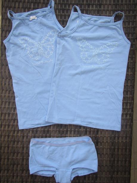 2x tílko,košilka,kalhotky s motýlke,98 -104,lupilu, 98