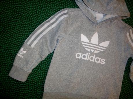 Krásná šedá bavlněná mikina adidas, adidas,116