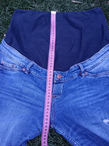 Těhotenské trhané/drbané rifleh&m slimboyfriend 38, h&m,38