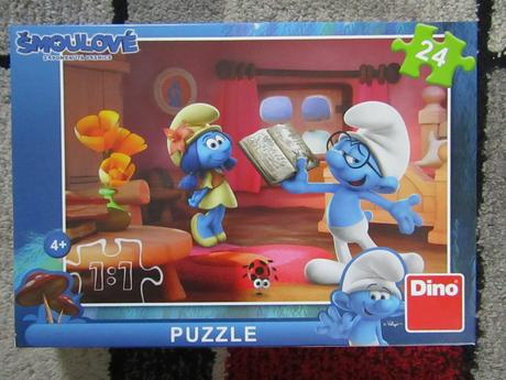 Dino-puzzle šmoulové -4+,