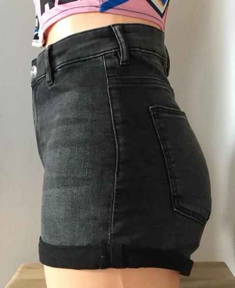 Vel. 36 antracitové elastické šortky, h&m,36