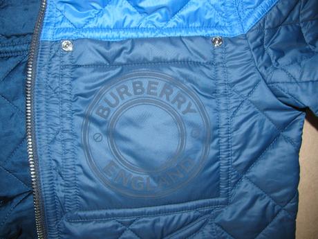 Přechodná prošívaná modrá bunda/unisex burberry, burberry,xs