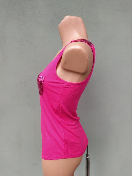 Růžový zdobený top tílko gina tricot - vel.xs, gina,xs