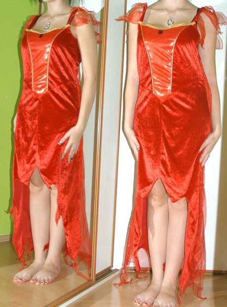Karnevalové šaty čertice, ohnivá žena, rudý anděl, 
