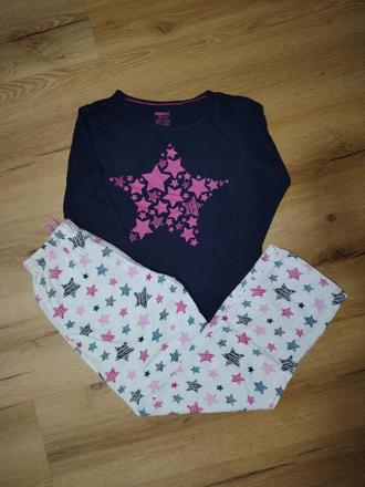 Dívčí dlouhé dvojdílné pyžamo 146/152 hvězdičky, pepperts,146