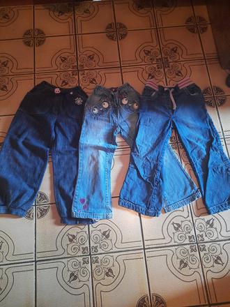 Dívčí rifle kočička, květy, proužky vel. 104 - 110, next,104