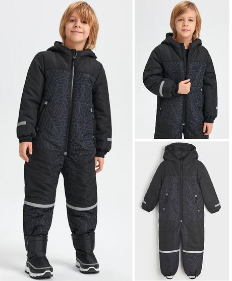Zimní černá kombinéza klučičí overal vel. 128, sinsay,128
