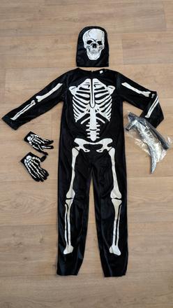Ka449 kostým kostra s kosou na 10 - 12 let,
