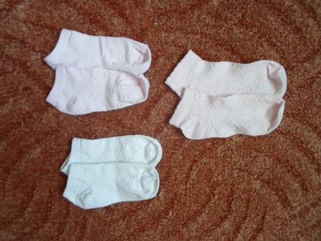 Růžové bílé nízké kotníčkové ponožky 3 páry, 27