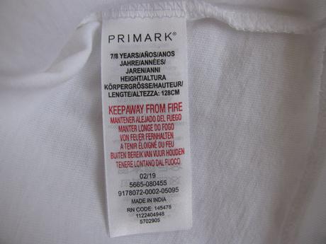 Bílé nové bavlněné tričko s neonovým nápisem, primark,128