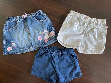 2x kraťasy a riflová sukeň 86/92/104, h&m,86