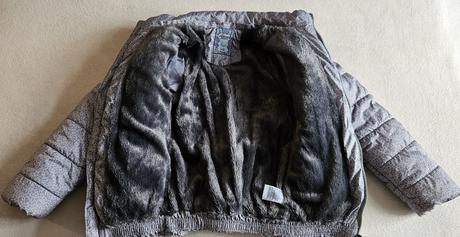Dívčí zimní bunda, šedá s hvězdičkama, vel.158/164, 158