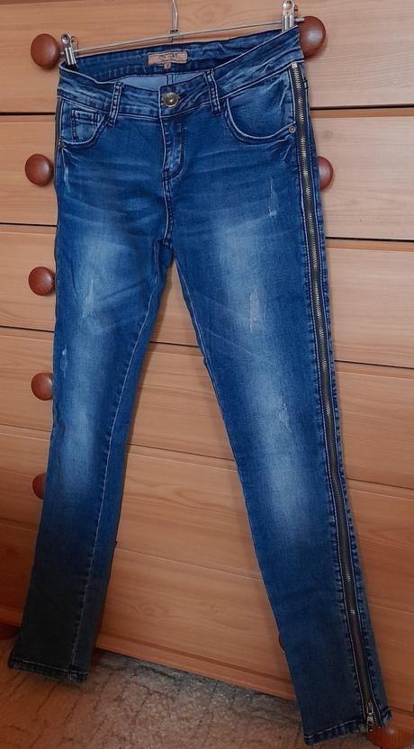 One love slim fit džíny se zipy, tesco,m