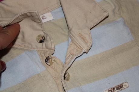 Klučičí halenka s límečkem - proužky, 68