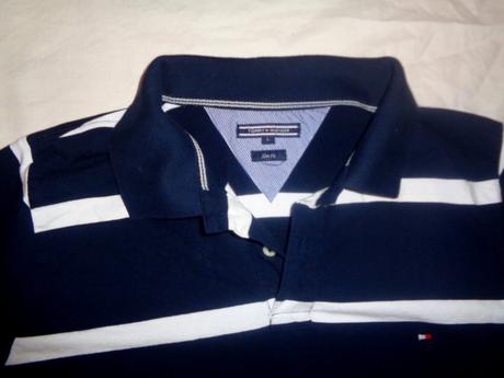 Luxusní modrobílé tričko tommy hilfiger, tommy hilfiger,l