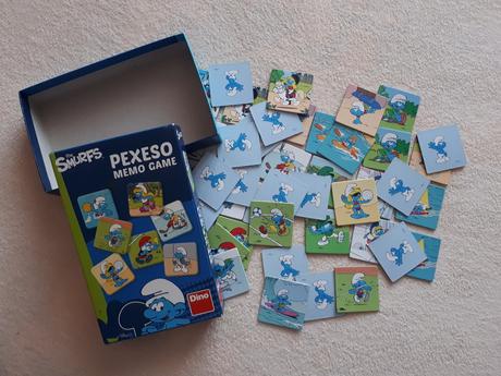 Pexeso dino, šmoulové sporty, 48 pevných kartiček,