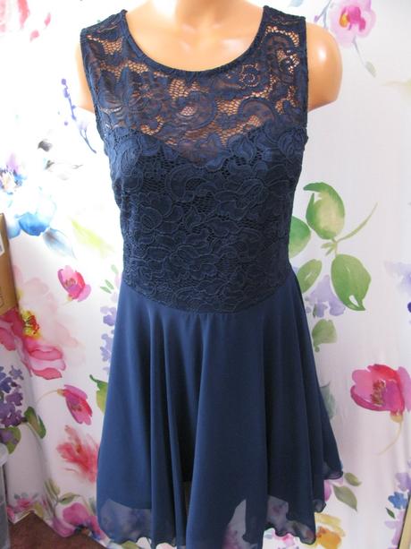 Luxusní dámské, dívčí společenské modré šaty, 40