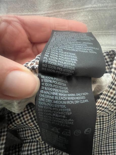 Kostkované kalhoty s vysokým pasem vel. 34 zn. hm, h&m,34