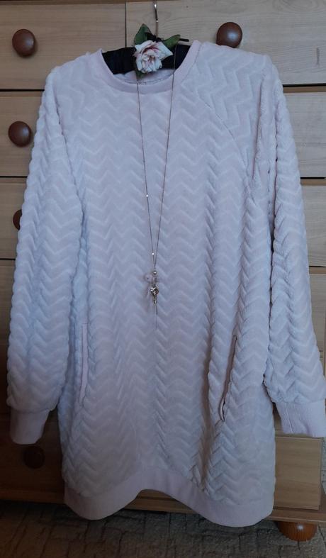 Plyšová dlouhá mikina s kapsami, xl