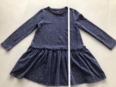 Tmavě modré šaty 122cm 6-7 let konfety, f&f,122