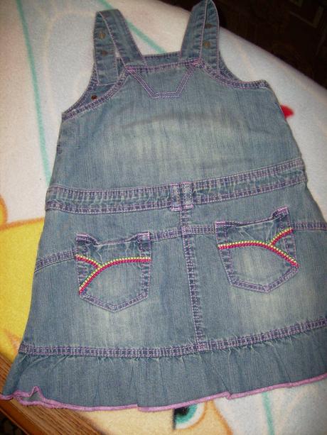 Šatičky riflové s růžovým prošitím vel.18 měsíců, mexx,86