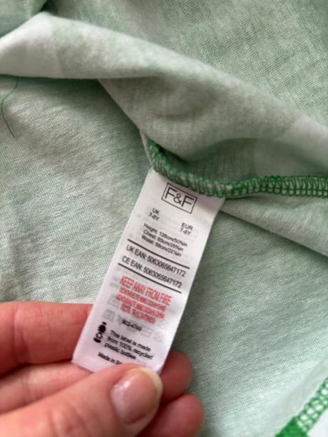 Ob/ šaty zelené s puntíky - v.7/8 let, f&f,128