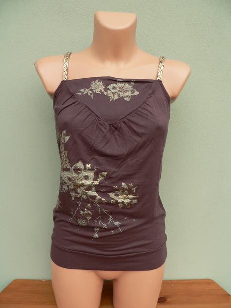 Hnědo zlatý top tílko - vel.m, m