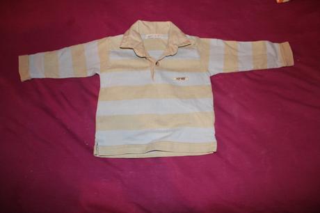 Klučičí halenka s límečkem - proužky, 68