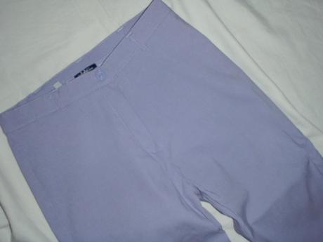 Bombastické elastické 7/8 kalhoty - lila barva, 38