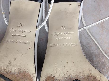 Bílé pásky ozdoby boty vel.37 norma baker svatební, 37