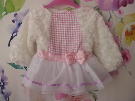 Kostým-bílo růžové šatičky ovečka, 