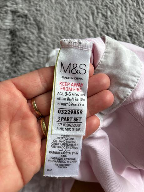 Overal růžový- v.3/6 měs. zn. m&s, marks & spencer,68