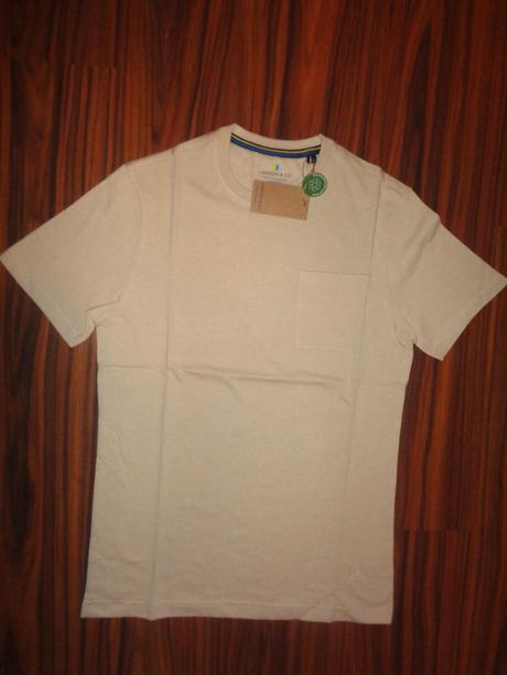 Béžové tričko s kapsičkou - mírný melír - larsson, l / m / s / xl