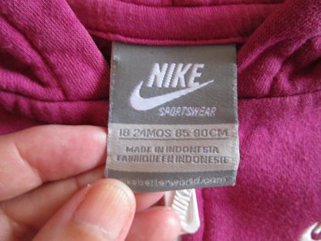 Fialovo-růžová bavl. mikina s kapucí, v. 85-90, nike,86