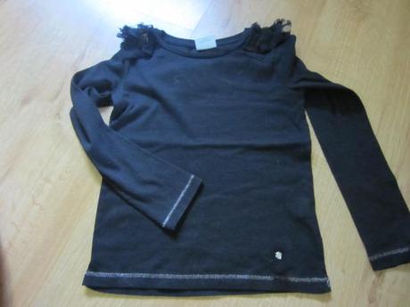 Černé tričko s tylem a flitrama, next,110