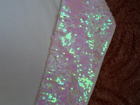 Bílá mikina mikinka s flitry, h&m,158