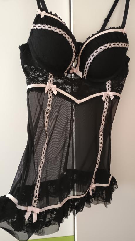 Noční košilka s mašličkami a vystuženými košíčky, new yorker,xs