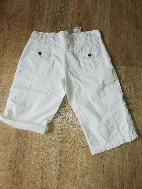 Dívčí rool-up kraťasy bílé, 158