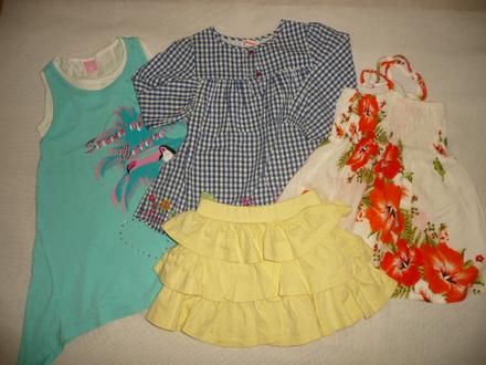 Šaty sukně volán tunika 4ks vel 98, 86–98