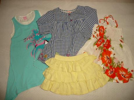 Šaty sukně volán tunika 4ks vel 98, 86–98