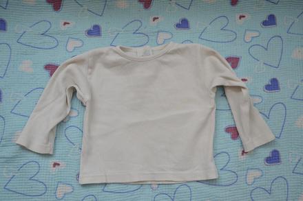 Bílé triko dl. rukáv, h&m,80